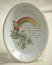 Dreamer&#39;s Collection Trinket Dish Butterfly Basket Weave Sides Robert Browning - £10.11 GBP