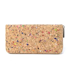 Rustic Natural Vegan Leather Cork Wallet Eco Friendly Wooden Purse for Women - £33.16 GBP
