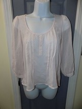 Love Squared Polka Dot Pleated Neckline 3/4 Sleeve Size XS  Women&#39;s EUC - £14.30 GBP