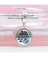 925 Sterling Silver Be The Change Dangle Charm With Mixed Enamel  - £13.84 GBP