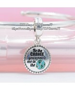 925 Sterling Silver Be The Change Dangle Charm With Mixed Enamel  - $25.79 CAD