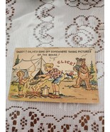 Caming Trip Bear Taking Pictures Teich Ray Walters Linen Vintage Comic P... - $21.82 CAD