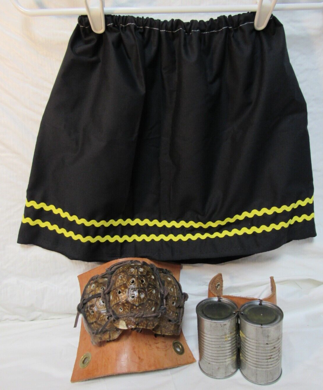 New Native American Seminole Girl Handmade Ribbon Rickrack Skirt Black S... - $34.64