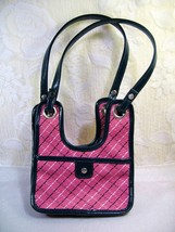 DKNY PINK/BLUE STRAPS leatherTRIM lady SMALL HAND BAG/ PURSE - $5.00