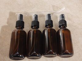 4 PACK 2 oz Amber Small Glass Spray Bottles ‎ 1.53 x 1.53 x 4.6 inches - $9.90