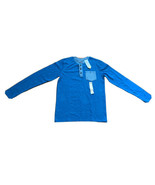 Cat &amp; Jack Blue Long Sleeve Shirt W/ Striped Accents W/ Tags - £5.34 GBP