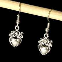 AWFx Heart &amp; Flowers Silver Dangles - £25.44 GBP