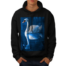 Wellcoda Swan Lake Bird Animal Mens Hoodie, Water Casual Hooded Sweatshirt - $32.27+