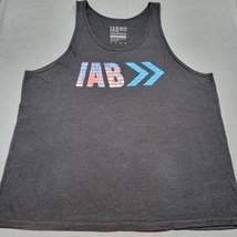 IAB MFG Men Tank Size L Black Graphic Print Round Neck Classic Lightweig... - £10.07 GBP