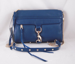 Rebecca Minkoff Mac Clutch in NAVY with Light Gold Hardware NWT - £189.17 GBP