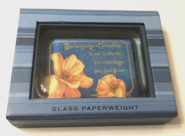 $12.99 Punch Studio Glass Paperweight Henry David Thoreau Friendship Blu... - $10.88