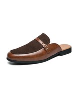New Mules Men Leather Shoes Summer Casual Slippers Sandals Male Shoes Sl... - $169.99