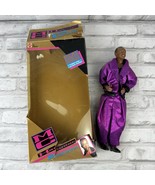 MC Hammer Doll Vintage Mattel 1991 Purple Suit Original Shoes Damaged Box - $17.84