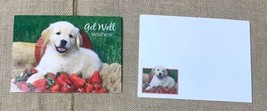 Lynn M Stone Naughty Puppy Dog Toppled Over Basket Of Strawberries Get Well Card - £3.00 GBP