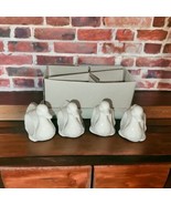 Vintage Shafford Ceramic White Duck Goose Napkin Rings Set of 4 Taiwan - $9.85