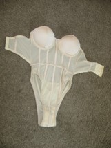 VTG Women&#39;s Sexy NastyGal Nasty Gal Nude Teddy Ribbed Mesh Lingerie Sz- 4 - $439.79 MXN