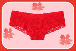 M Red Lipstick All Floral Lace The Lacie Victorias Secret Cheeky Brief Panty - £8.82 GBP