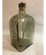 Antique Swedish Etched Glass Bottle Gustov Adolf Sveriges Konung Decanter - £38.87 GBP