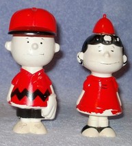 Avon Charlie Brown &amp; Lucy Soap Figural Plastic Decanter Bottles - £6.37 GBP