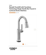 Renaldi Touch2O Touchless Single Handle Bar Faucet in Lumicoat Arctic St... - $7,329.83 MXN