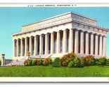 Lincoln Memorial Washington DC UNP Linen Postcard Y14 - £1.52 GBP