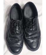 Hush Puppies Wingtip Oxford Lace Up Dress Shoes Black Leather Men&#39;s Size 9W - $54.69 CAD