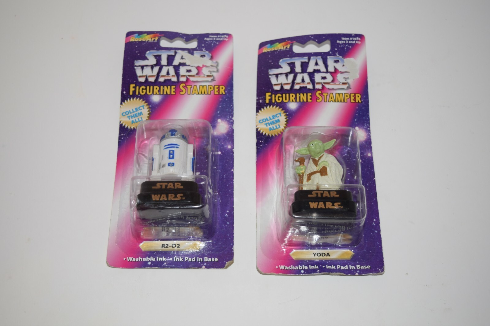 Rose Art Star Wars Figurine Stamper Lot of 2 R2-D2 and Yoda - $9.89