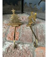 Lot 2 Vintage Brass Christmas Tree Stocking Holder Long Arm Heavy Christmas - €37,33 EUR