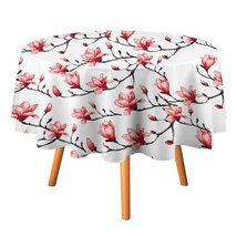 Watercolor Floral Tablecloth Round Kitchen Dining for Table Cover Decor Home - £12.78 GBP+