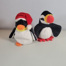 TY Beanie Babies Penguin Plush Lot Zero The Penguin Plushie and Puffer - £10.24 GBP