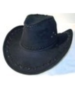 BLACK  IMITATION LEATHER COWBOY HAT mens hats ladies caps womens western... - $16.65 CAD
