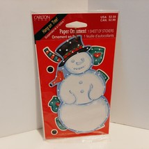 Decorate A Snowman Paper Ornament w/Stickers Carlton Cards Vintage NEW - $5.94