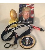 5 TRUMP WHITE HOUSE = 2019 EASTER GOLD EGG PEN MAGNET EAGLE SEAL LANYARD... - €34,93 EUR