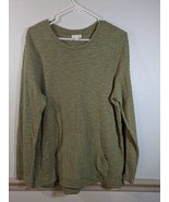 Womens Large top J Jill long sleeve green knit pullover kangaroo pocket - £12.49 GBP