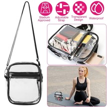 Transparent Shoulder Bag Small Clear Crossbody Bag Zip Pouch Tote Bag Ha... - £23.17 GBP