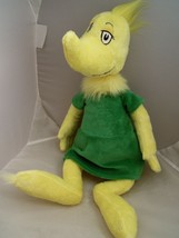 Dr Seuss Plush Girl Yellow Sneetch Green velour dress Kohls cares 17&quot; - £7.03 GBP