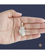 2 Ct Round Cut moissanite Diamond Solid Gold Hamsa Hand Charm Pendant 10... - $3,349.89 MXN