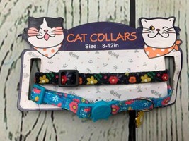 Cat Collars for Boy Girl Cats with Bell and Safety Elastic Belt Blue - £18.82 GBP