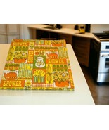 Groovy 1970’s Vtg Shower Wrapping Paper Sheet Orange Green Kitschy Patch... - $212.86 MXN