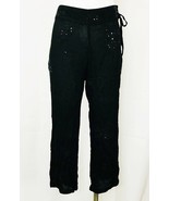 Cool Change Cropped Capri Pants Black Embroidered Sequins size Small  - $41.00 CAD