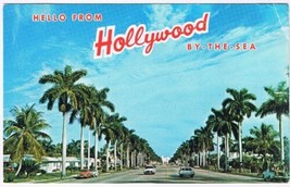 Postcard Hello From Hollywood By The Sea Florida - £2.36 GBP