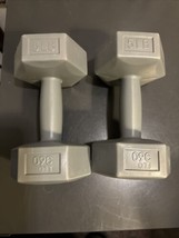 FLO 360 10 Lb Dumbbell Weights Pair (5 Lb each) Grey Fitness Cross Training - £7.03 GBP