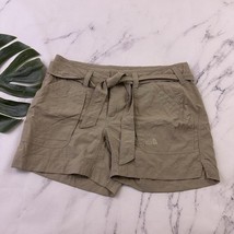 The North Face Womens Nylon Shorts Size 12 Khaki Beige Tie Belt Lightweight - $24.74