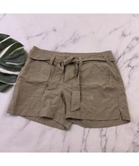 The North Face Womens Nylon Shorts Size 12 Khaki Beige Tie Belt Lightweight - $461.15 MXN