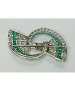 2.00 CT Zircone Diamant Ancien Broche 14K Plaqué or Blanc - $163.95