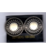Clip on Earrings Round White and Gold - £3.35 GBP