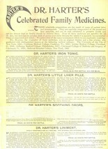 Dr Harter&#39;s bitters advertising sheet 1860 patent medicine antique ephemera - £11.00 GBP