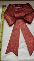 Outdoor Red Glitter Bow 9”x14” Crafts Wreaths Christmas Baskets Lot Of 18 - £19.80 GBP