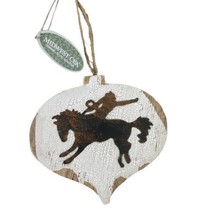 Midwest-CBK Bucking Bronco Rodeo Wood and Tin Ornament  - £7.94 GBP