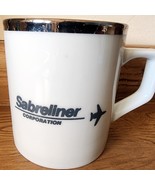 Vintage  Sabreliner Corporation Coffee Mug White W/ Silver  Accents Nice... - $12.34